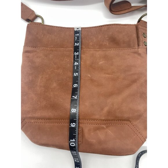 C & C California Leather Bag Satchel Crossbody Tote Womens Tan Brown Casual Boho - Picture 9 of 10